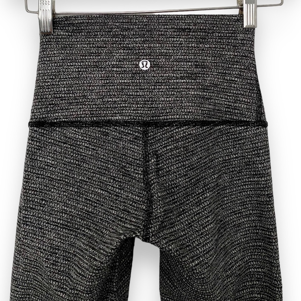 Lululemon Wunder Under Pant Hi-Rise Coco Pique Black White Full Length Luon Sz 4 - Picture 7 of 10